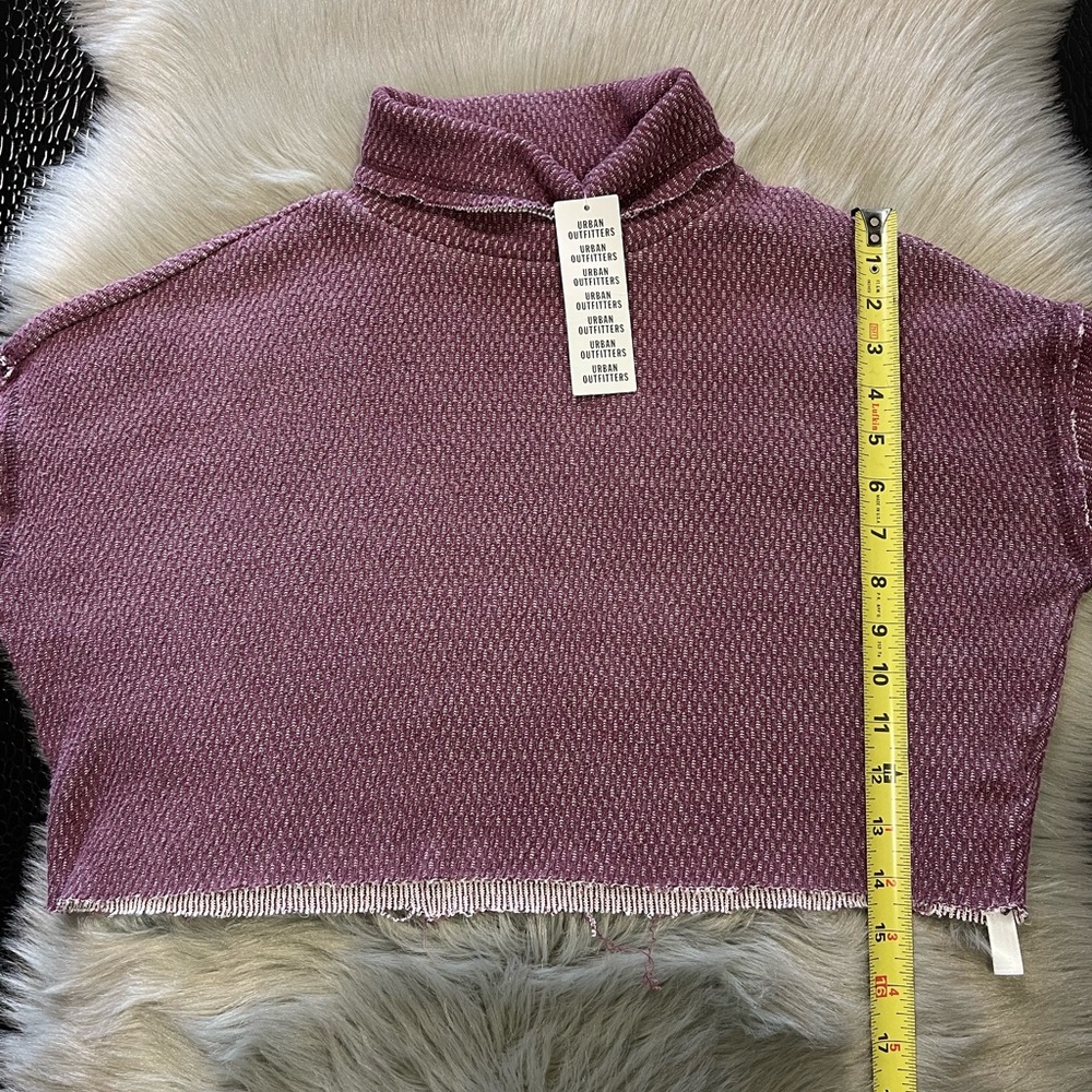 NWT Out From Under Raw Cut Off Hem Crop Long Sleeve Thermal Turtleneck Top Small - Picture 11 of 12